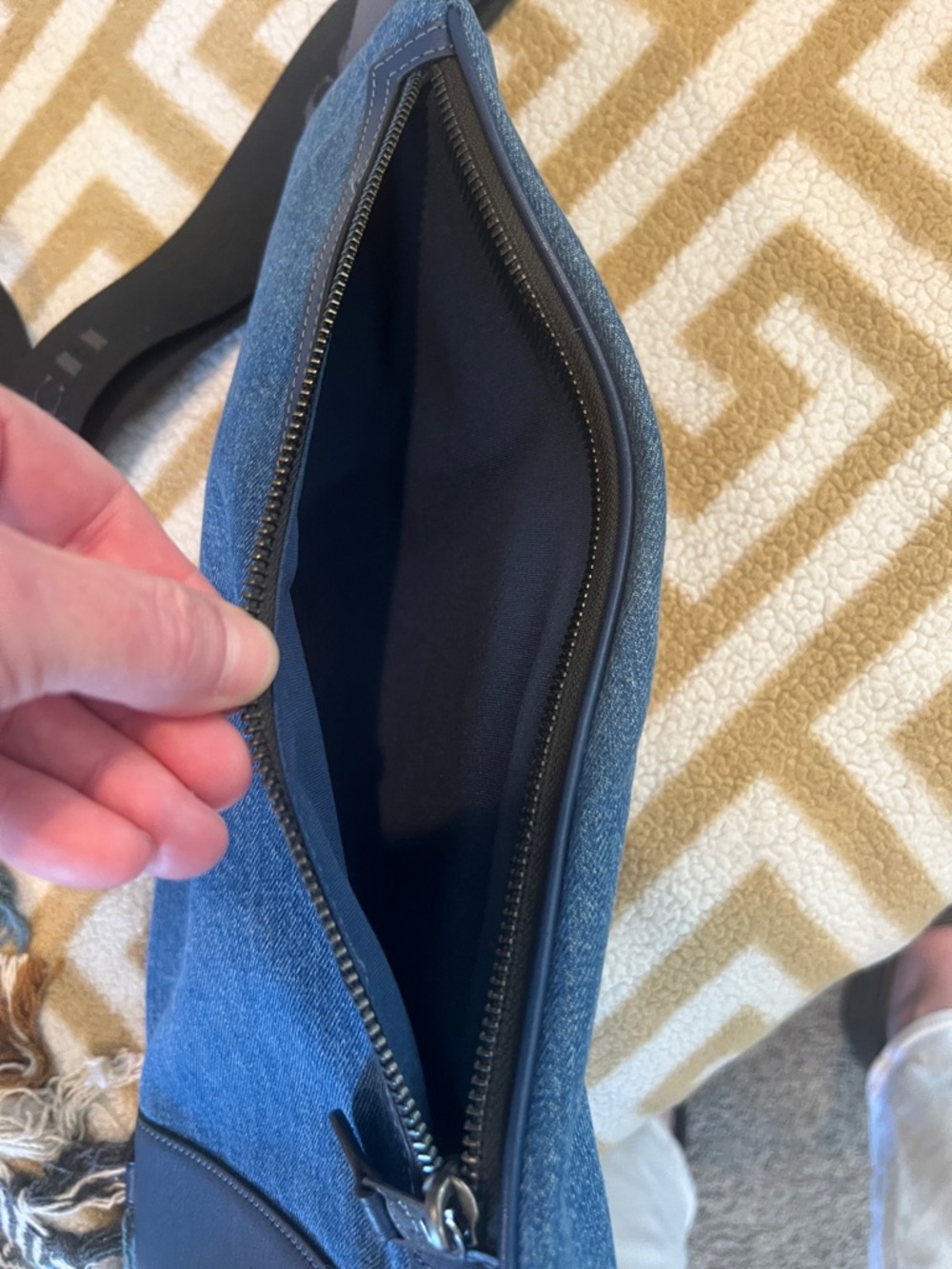 RARE Coach Purse (Crossbody Bag). Denim and Navy Leather Sling Belt Bag - Picture 14 of 14